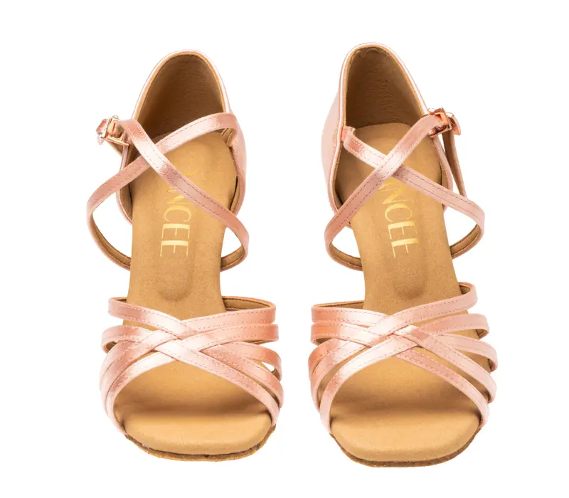 Dancee Dia, damskie latino buty - Flesh satin WJ