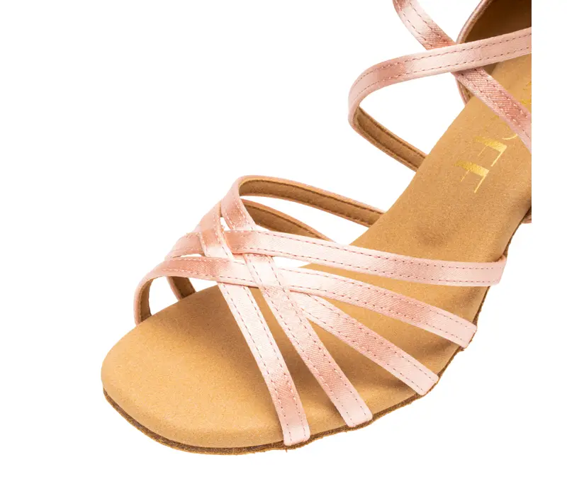Dancee Dia, damskie latino buty - Flesh satin WJ
