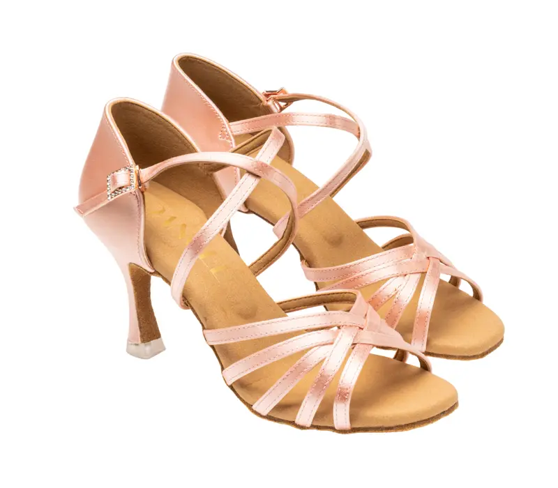 Dancee Dia, damskie latino buty - Flesh satin WJ
