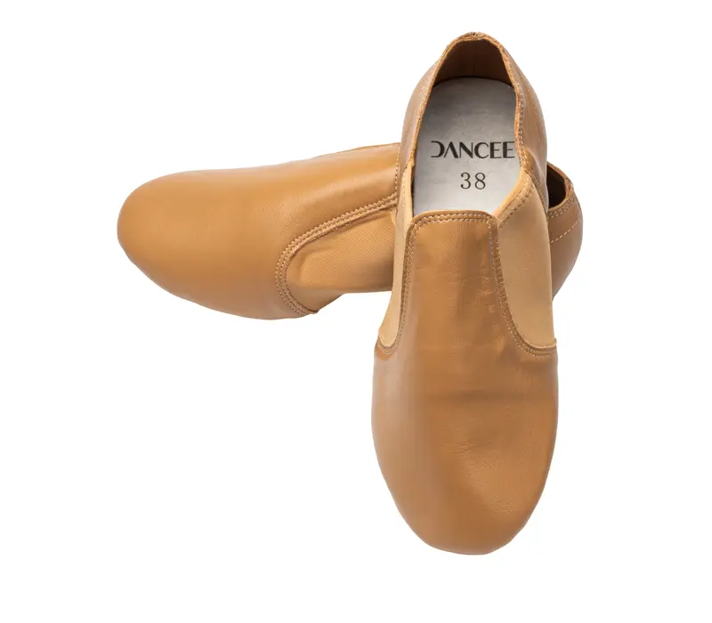 Dancee jazz slip on, buty do jazzu dla kobiet - Ciało - tan