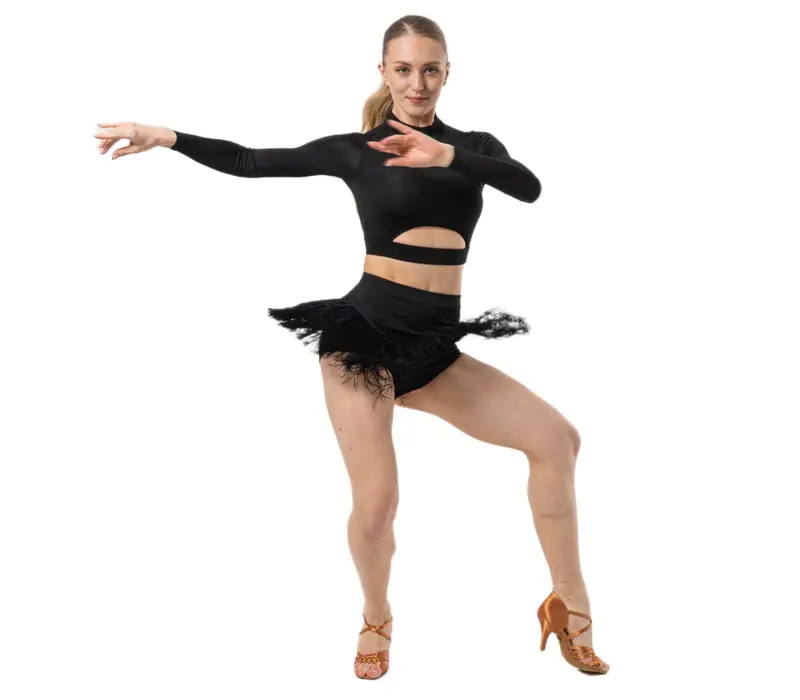 Dancee Wendy, damskie szorty z frędzlami - Czarny