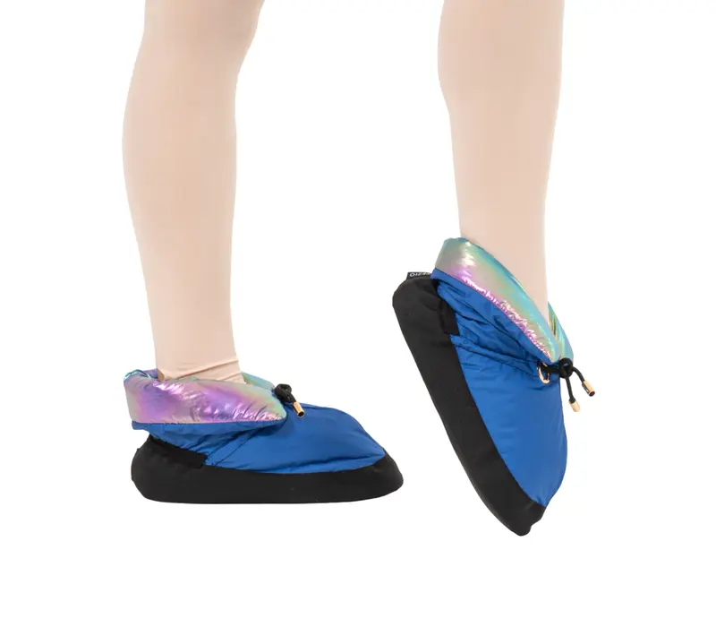 Capezio Mini Glam Warmup booties, buty dziewczęce do rozgrzewki - metaliczna rainbow