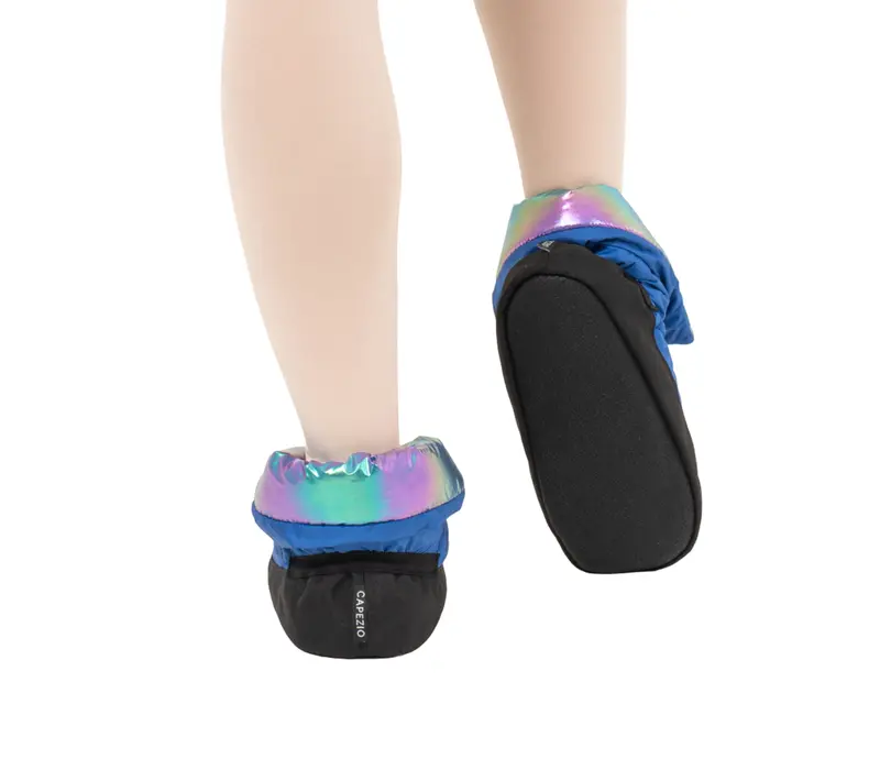 Capezio Mini Glam Warmup booties, buty dziewczęce do rozgrzewki - metaliczna rainbow