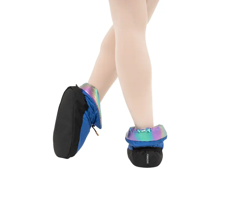 Capezio Mini Glam Warmup booties, buty do rozgrzewki - metaliczna rainbow