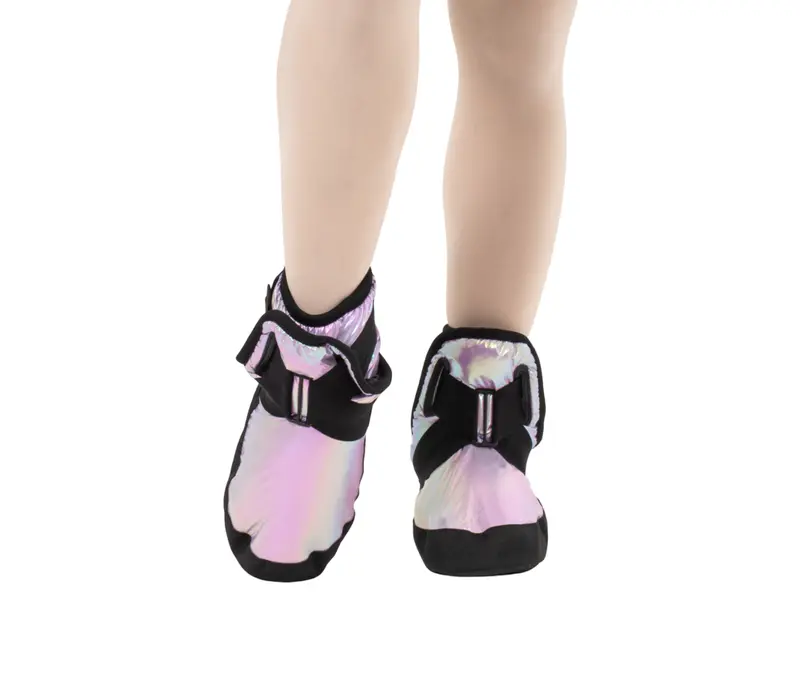 Capezio Glam Warmup Booties, dziewczęce buty do rozgrzewki - metaliczna pastelowa lawenda