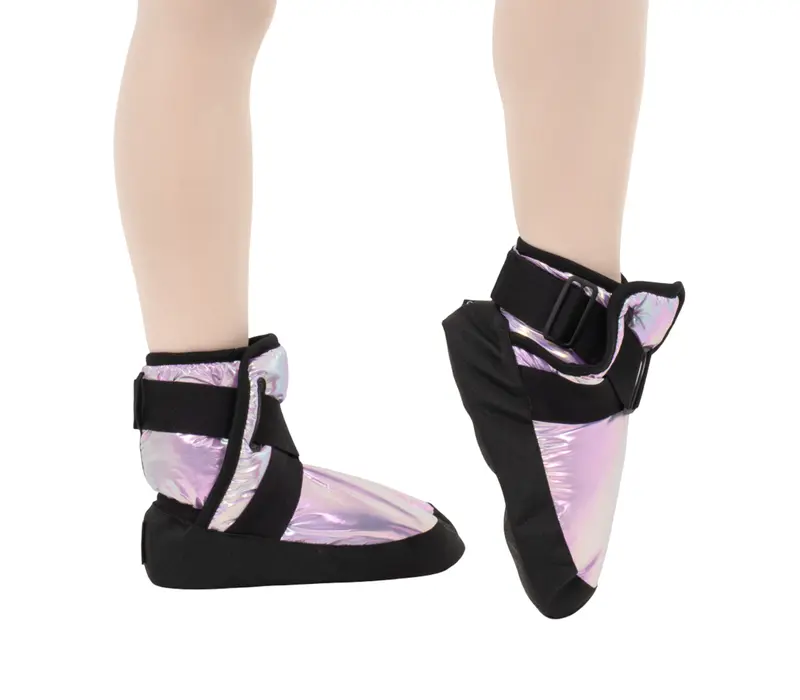 Capezio Glam Warmup Booties, dziewczęce buty do rozgrzewki - metaliczna pastelowa lawenda