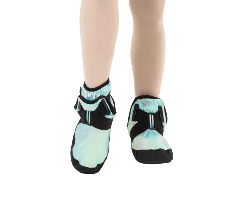 Capezio Glam Warmup Booties, dziewczęce buty do rozgrzewki - metaliczny pacific blue