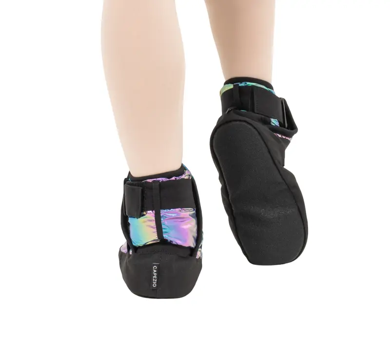Capezio Glam Warmup Booties, dziewczęce buty do rozgrzewki - metaliczna rainbow