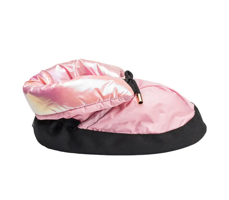 Capezio Ballroom Warmup Booties, obuwie dziewczęce rozgrzewające - metaliczny pastelowy róż