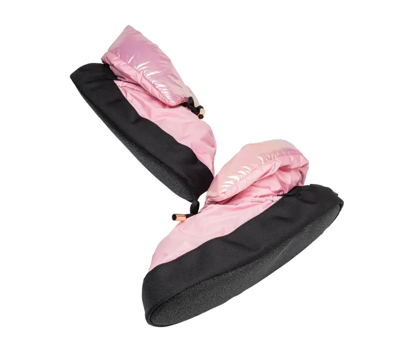 Capezio Mini Glam Warmup booties, buty do rozgrzewki - metaliczny pastelowy róż