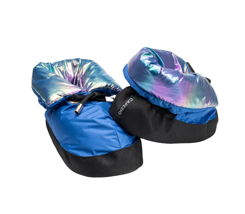 Capezio Mini Glam Warmup booties, buty dziewczęce do rozgrzewki - metaliczna rainbow