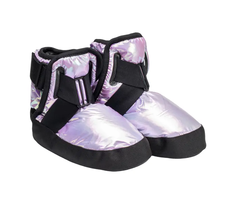Capezio Glam Warmup Booties, dziewczęce buty do rozgrzewki - metaliczna pastelowa lawenda