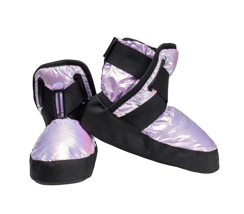 Capezio Glam Warmup Booties, dziewczęce buty do rozgrzewki - metaliczna pastelowa lawenda
