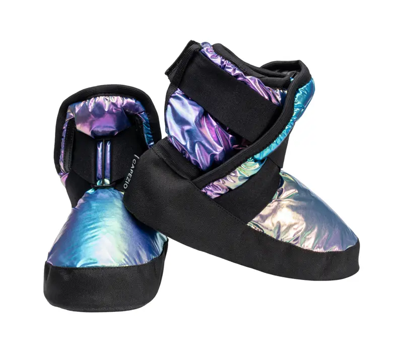 Capezio Glam Warmup Booties, dziewczęce buty do rozgrzewki - metaliczna rainbow