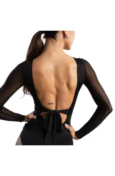 Jadore mesh, damskie body z przylegającymi rękawami