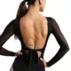 Jadore mesh, damskie body z przylegającymi rękawami