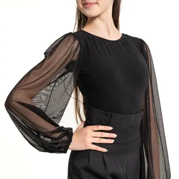 FSD Kamila mesh, body dziewczęce z rękawkami z siateczki