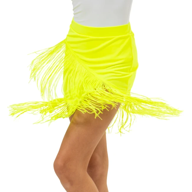 FSD Basic lycra, dziewczęce spódnica z frędzlami do latino