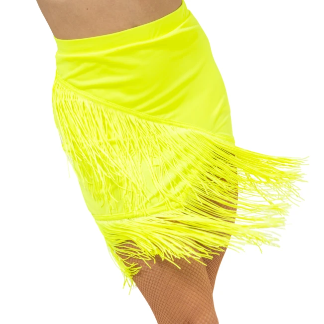 FSD Basic lycra, damska spódnica z frędzlami do latino