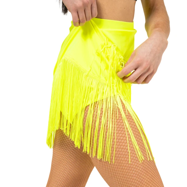 FSD Basic lycra, damska spódnica z frędzlami do latino