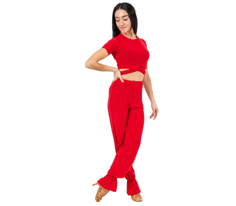 Dana, damskie spodnie treningowe - Czerwony - red
