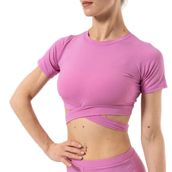 Benita, dámsky top z krótkim rękawem i wiązaniem Benita, dámsky top z krótkim rękawem i wiązaniem