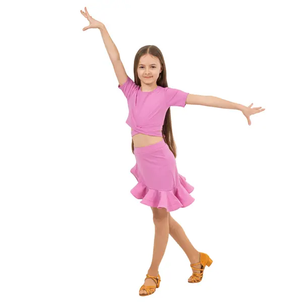 FSD Benita, top dla dziewcząt z krótkim rękawkiem i wiązaniem