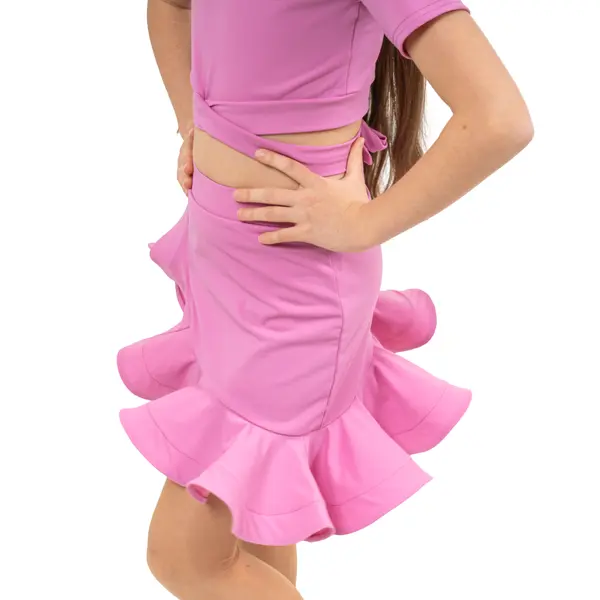 FSD Benita, top dla dziewcząt z krótkim rękawkiem i wiązaniem