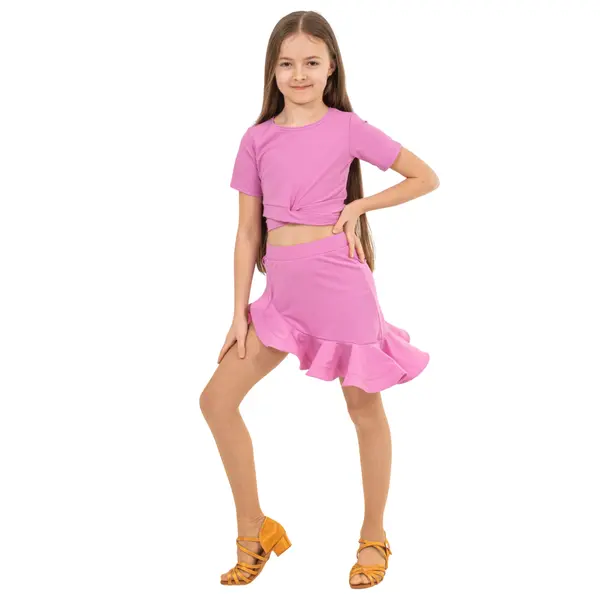FSD Benita, top dla dziewcząt z krótkim rękawkiem i wiązaniem