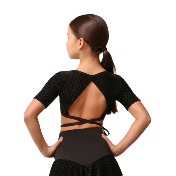 Grand Prix Iona Mini Noir, dziewczęcy top wiązany