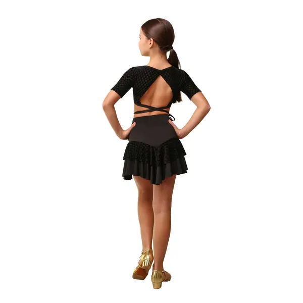 Grand Prix Iona Mini Noir, dziewczęcy top wiązany