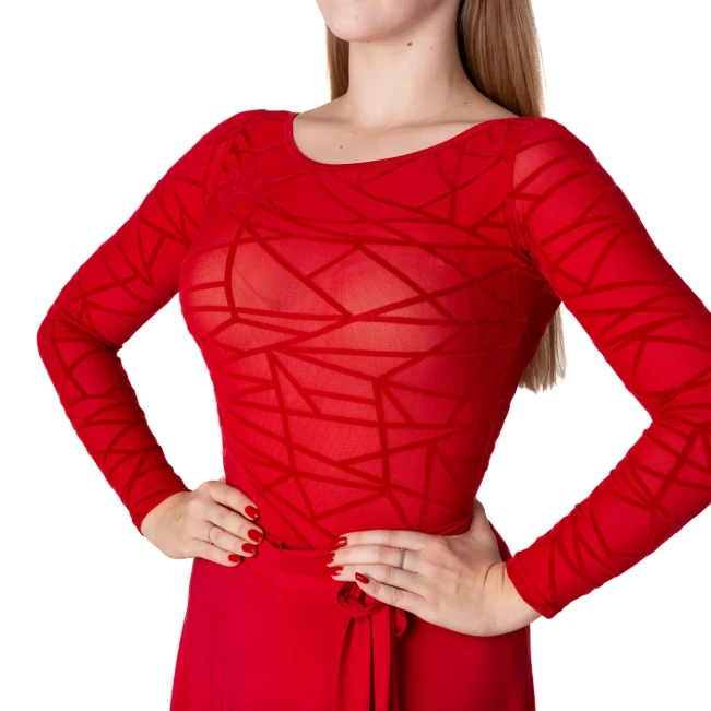 Grand Prix Karla line, Damskie body w stylu latynoskim z długim rękawem Grand Prix Karla line, Damskie body w stylu latynoskim z długim rękawem
