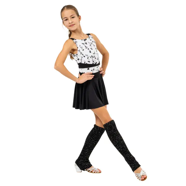 Intermezzo Prelux, podkolanówki do tańca latynoskiego z dzianiny ze srebrną nitką