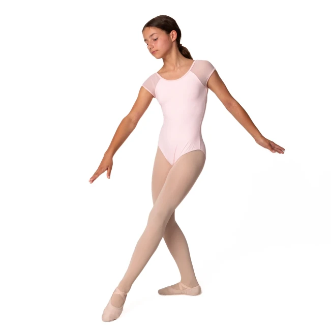 Mirella Soft mesh cap sleeve leotard, dziecięcy trykot Mirella Soft mesh cap sleeve leotard, dziecięcy trykot