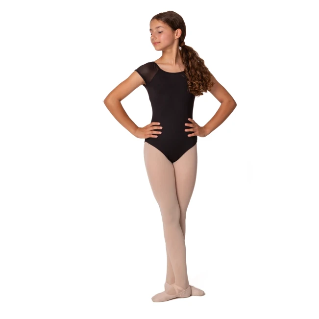 Mirella Soft mesh cap sleeve leotard, dziecięcy trykot Mirella Soft mesh cap sleeve leotard, dziecięcy trykot