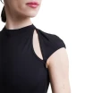 Mirella MB7226 Mock Neck cap sleeve, ztrykot z krótkim rękawem i detalami Mirella MB7226 Mock Neck cap sleeve, ztrykot z krótkim rękawem i detalami