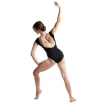Mirella Black cap sleeve leotard, damski trykot Mirella Black cap sleeve leotard, damski trykot