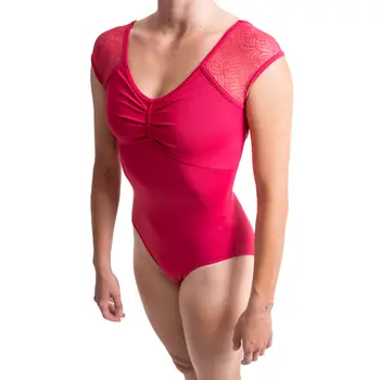 Seville strap back leotard, damski trykot z rękawami