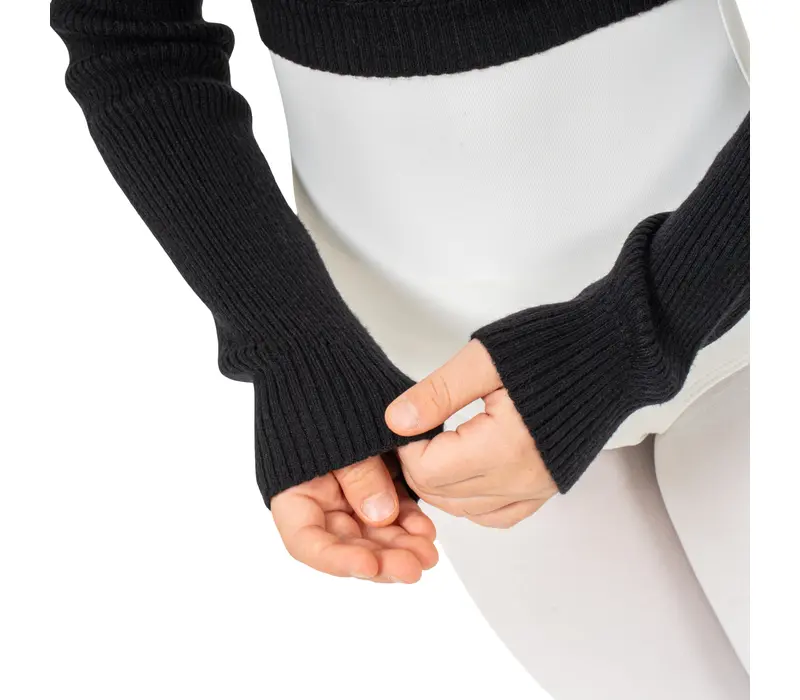 Bloch Fix Wrap Sweater, ciepły top dla dziewcząt - Czarny