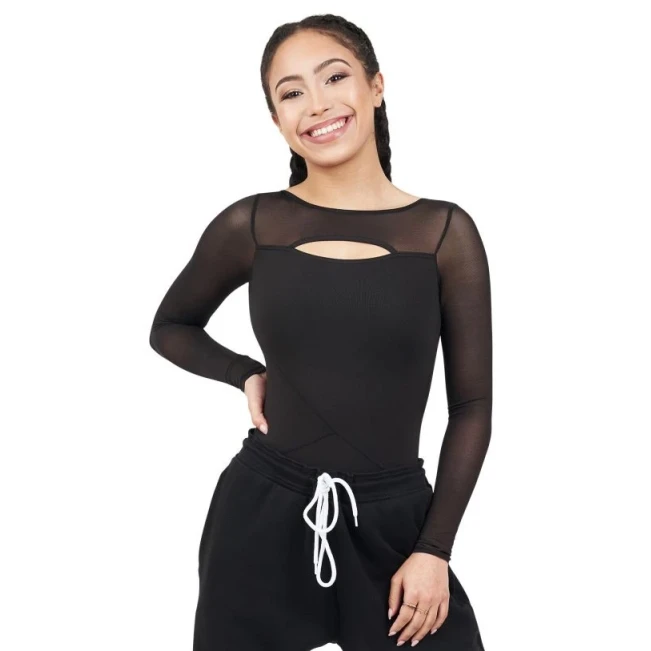 Capezio Dance Active Front Keyhole long sleeve leo, trykot damski Capezio Dance Active Front Keyhole long sleeve leo, trykot damski