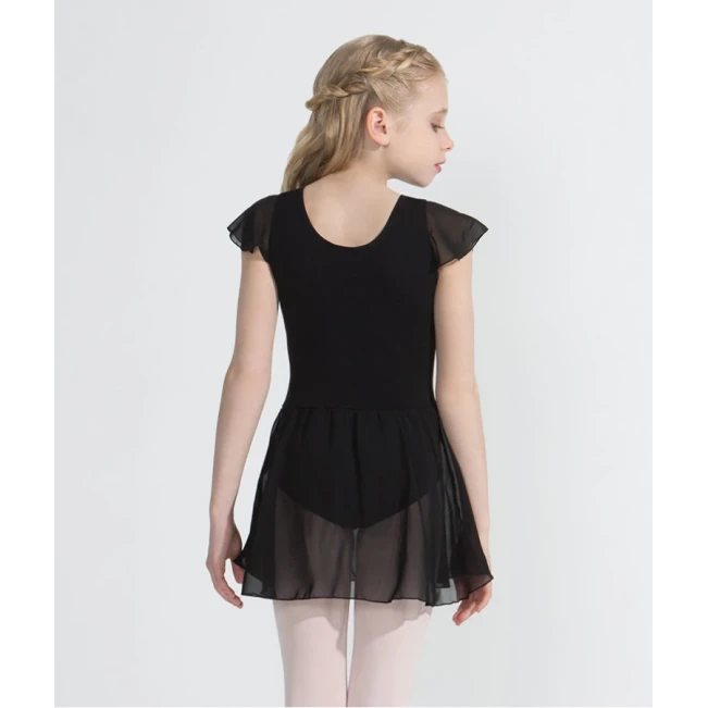 Capezio flutter sleeve dress, trykot ze spódnicą - Czarny Capezio flutter sleeve dress, trykot ze spódnicą - Czarny