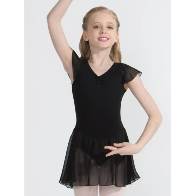 Capezio flutter sleeve dress, trykot ze spódnicą - Czarny Capezio flutter sleeve dress, trykot ze spódnicą - Czarny
