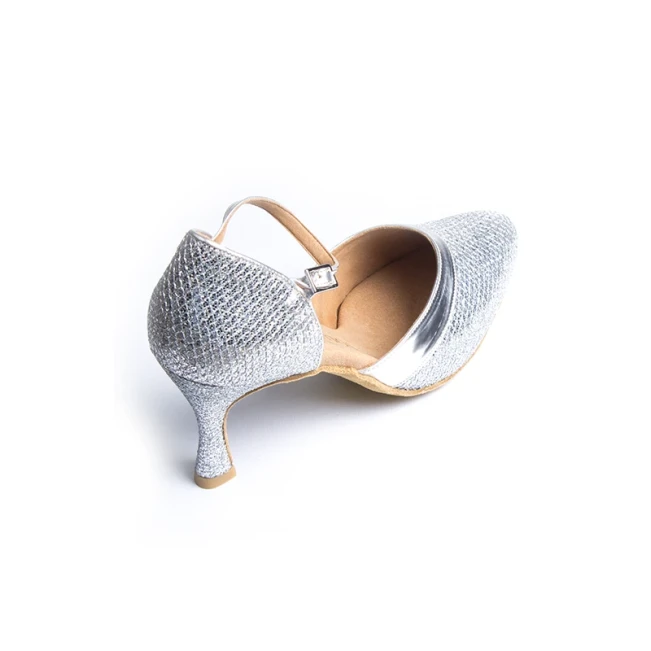 Rummos R407, buty do tańca towarzyskiego - Srebro leather Rummos