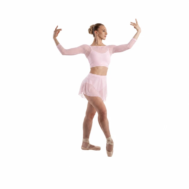 So Danca Anala, damski siateczkowy top - Różowy - light pink